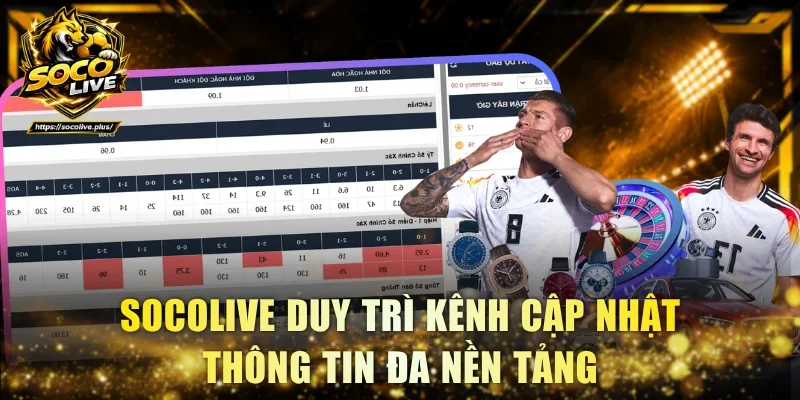 Socolive duy trì kênh cập nhật thông tin đa nền tảng